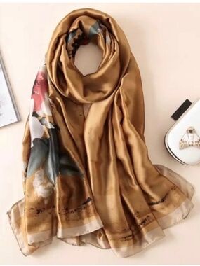 NWT SILK SCARF LUXURY STYLE STOLES WOMEN HEADBAND BAND STOLEN SHAWL PASHMINA